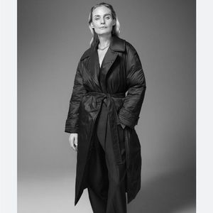 NWT Zara Long Black Winter Coat Trench Coat Maxi Coat Trendy Bohemian Luxury